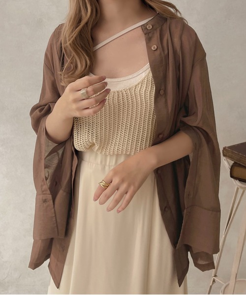 apres jour clair（アプレジュールクレア）の「【apres jour clair】スリットスリーブチュニックシャツ【ZOZOTOWN限定アイテム】（シャツ/ブラウス・レディース・アイボリー/ベージュ/ブラウン系その他・X-LARGE/フリー）」の11枚目の写真