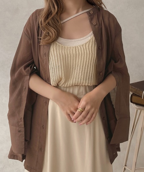 apres jour clair（アプレジュールクレア）の「【apres jour clair】スリットスリーブチュニックシャツ【ZOZOTOWN限定アイテム】（シャツ/ブラウス・レディース・アイボリー/ベージュ/ブラウン系その他・X-LARGE/フリー）」の13枚目の写真