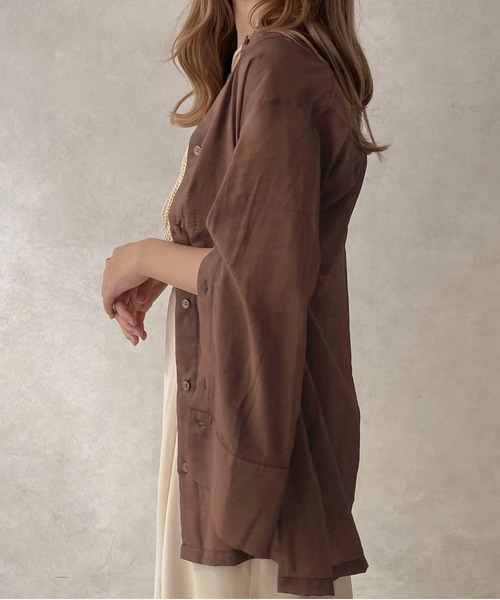 apres jour clair（アプレジュールクレア）の「【apres jour clair】スリットスリーブチュニックシャツ【ZOZOTOWN限定アイテム】（シャツ/ブラウス・レディース・アイボリー/ベージュ/ブラウン系その他・X-LARGE/フリー）」の14枚目の写真
