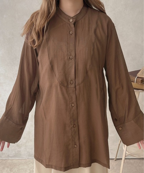 apres jour clair（アプレジュールクレア）の「【apres jour clair】スリットスリーブチュニックシャツ【ZOZOTOWN限定アイテム】（シャツ/ブラウス・レディース・アイボリー/ベージュ/ブラウン系その他・X-LARGE/フリー）」の18枚目の写真