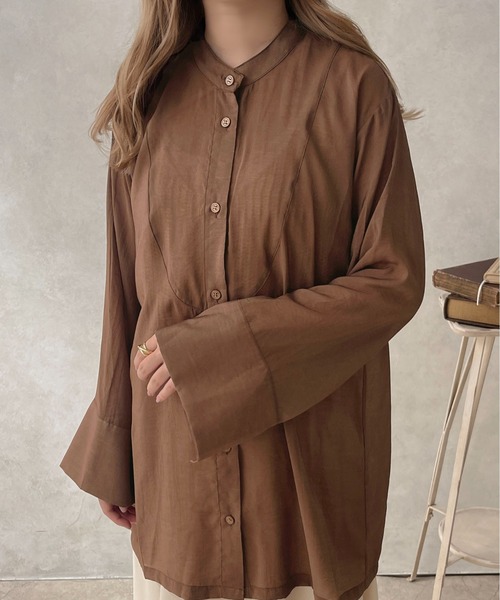 apres jour clair（アプレジュールクレア）の「【apres jour clair】スリットスリーブチュニックシャツ【ZOZOTOWN限定アイテム】（シャツ/ブラウス・レディース・アイボリー/ベージュ/ブラウン系その他・X-LARGE/フリー）」の19枚目の写真