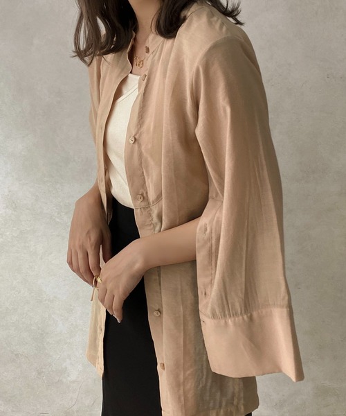 apres jour clair（アプレジュールクレア）の「【apres jour clair】スリットスリーブチュニックシャツ【ZOZOTOWN限定アイテム】（シャツ/ブラウス・レディース・アイボリー/ベージュ/ブラウン系その他・X-LARGE/フリー）」の21枚目の写真