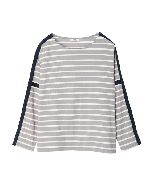 earth music&ecology（アースミュージックアンドエコロジー）の「カラーパイピングボーダープルオーバー（Tシャツ/カットソー・レディース・ブラウン/グレー/グリーン/アイボリー・FREE）」の16枚目の写真