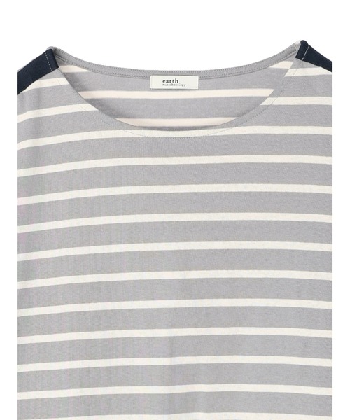 earth music&ecology（アースミュージックアンドエコロジー）の「カラーパイピングボーダープルオーバー（Tシャツ/カットソー・レディース・ブラウン/グレー/グリーン/アイボリー・FREE）」の18枚目の写真