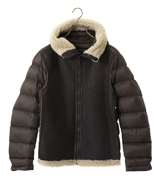 Ten-C（テンシー）の「Ten-C / テンシー：SHEARLING HOODED LINER -BRW-：TC-J0126-036[MUS]（ダウンジャケット/コート・メンズ・ブラウン・44）」の4枚目の写真