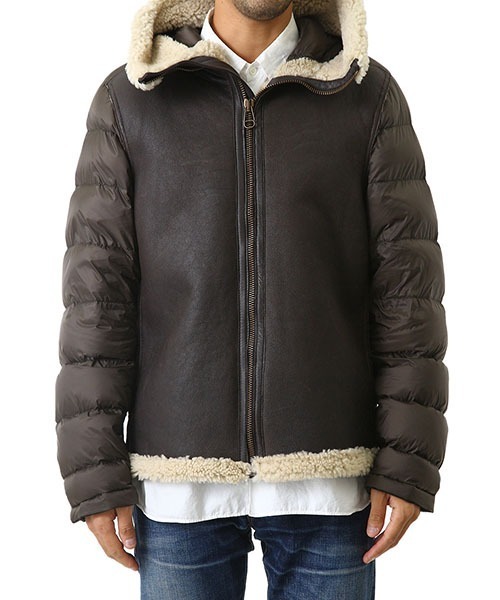 Ten-C（テンシー）の「Ten-C / テンシー：SHEARLING HOODED LINER -BRW-：TC-J0126-036[MUS]（ダウンジャケット/コート・メンズ・ブラウン・44）」の10枚目の写真