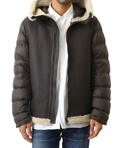 Ten-C（テンシー）の「Ten-C / テンシー：SHEARLING HOODED LINER -BRW-：TC-J0126-036[MUS]（ダウンジャケット/コート・メンズ・ブラウン・44）」の13枚目の写真