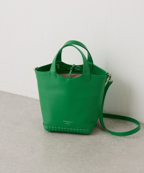 BEARDSLEY（ビアズリー）の「《CHIRISTIAN VILLA》レザートートバッグ（ショルダーバッグ・レディース・ブラック/グリーン・FREE）」の9枚目の写真