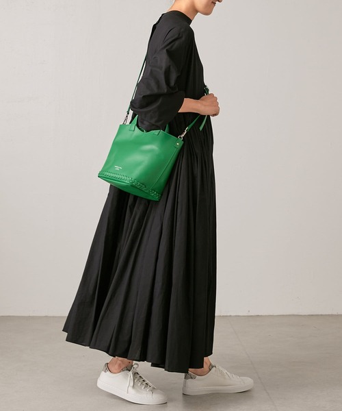 BEARDSLEY（ビアズリー）の「《CHIRISTIAN VILLA》レザートートバッグ（ショルダーバッグ・レディース・ブラック/グリーン・FREE）」の13枚目の写真