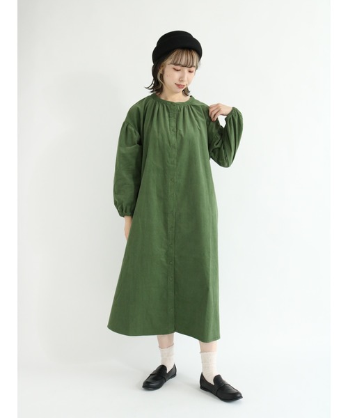 Samansa Mos2（サマンサ モスモス）の「コーデュロイ前後着ワンピース（ワンピース・レディース・レッド/グリーン/ピンク/ブラウン・ﾌﾘ-）」の3枚目の写真