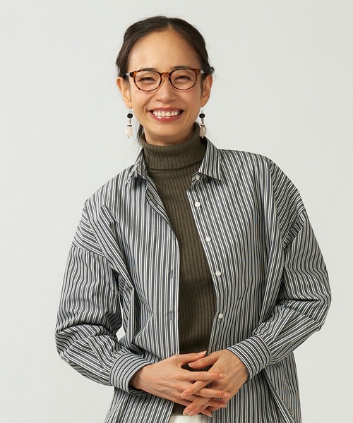 TOKYO SHIRTS（トウキョウシャツ）の「形態安定ノーアイロン BIGシルエット カジュアル長袖シャツ（シャツ/ブラウス・レディース・グレー・FREE）」の6枚目の写真