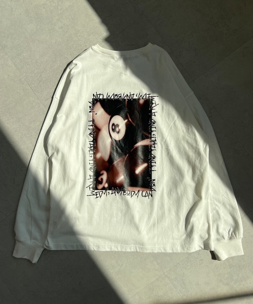 kutir(クティール)の「オーバーサイズビリヤードロンT(Tシャツ/カットソー・メンズ・ブラック/オフホワイト・MEDIUM/LARGE)」の2枚目の写真