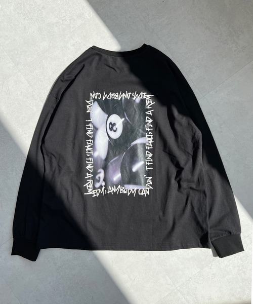 kutir(クティール)の「オーバーサイズビリヤードロンT(Tシャツ/カットソー・メンズ・ブラック/オフホワイト・MEDIUM/LARGE)」の1枚目の写真