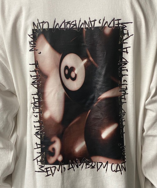 kutir(クティール)の「オーバーサイズビリヤードロンT(Tシャツ/カットソー・メンズ・ブラック/オフホワイト・MEDIUM/LARGE)」の11枚目の写真