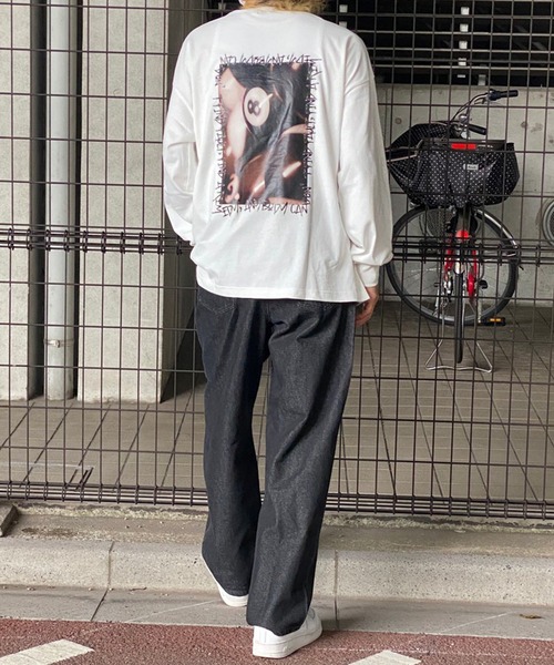 kutir(クティール)の「オーバーサイズビリヤードロンT(Tシャツ/カットソー・メンズ・ブラック/オフホワイト・MEDIUM/LARGE)」の6枚目の写真