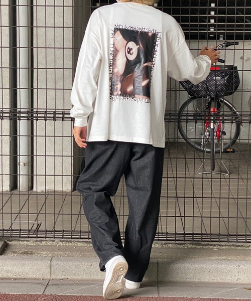 kutir(クティール)の「オーバーサイズビリヤードロンT(Tシャツ/カットソー・メンズ・ブラック/オフホワイト・MEDIUM/LARGE)」の7枚目の写真