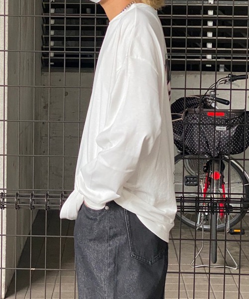 kutir(クティール)の「オーバーサイズビリヤードロンT(Tシャツ/カットソー・メンズ・ブラック/オフホワイト・MEDIUM/LARGE)」の9枚目の写真