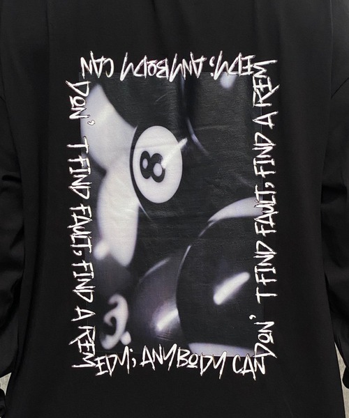 kutir(クティール)の「オーバーサイズビリヤードロンT(Tシャツ/カットソー・メンズ・ブラック/オフホワイト・MEDIUM/LARGE)」の4枚目の写真