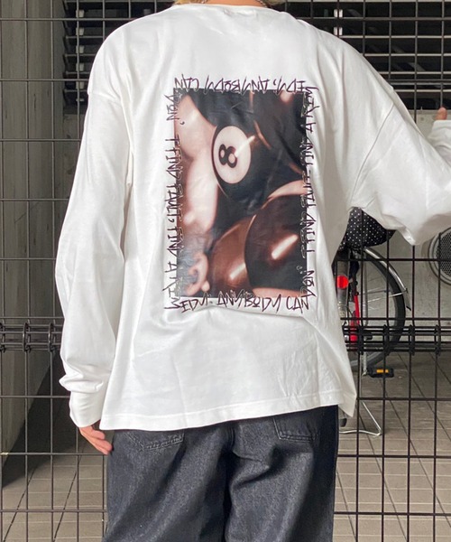 kutir(クティール)の「オーバーサイズビリヤードロンT(Tシャツ/カットソー・メンズ・ブラック/オフホワイト・MEDIUM/LARGE)」の18枚目の写真