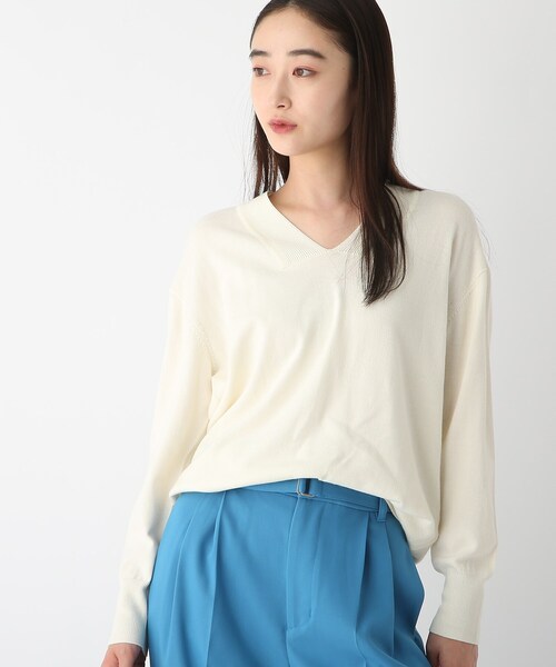 OPAQUE.CLIP（オペークドットクリップ）の「◆【Filivivi/フィルビビ】FOLCO デザインVネックニット（ニット/セーター・レディース・ホワイト系/ネイビー系5/サンドベージュ/ブラック・38/36/40/42）」の5枚目の写真