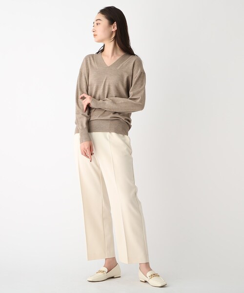 OPAQUE.CLIP（オペークドットクリップ）の「◆【Filivivi/フィルビビ】FOLCO デザインVネックニット（ニット/セーター・レディース・ホワイト系/ネイビー系5/サンドベージュ/ブラック・38/36/40/42）」の19枚目の写真