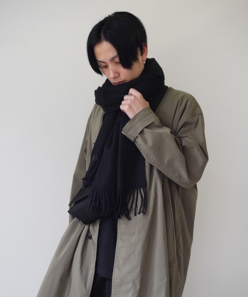 Port（ポート）の「大判 無地 マフラー（マフラー・メンズ・ブラック/ブルー/グレー/ネイビー・FREE）」の5枚目の写真