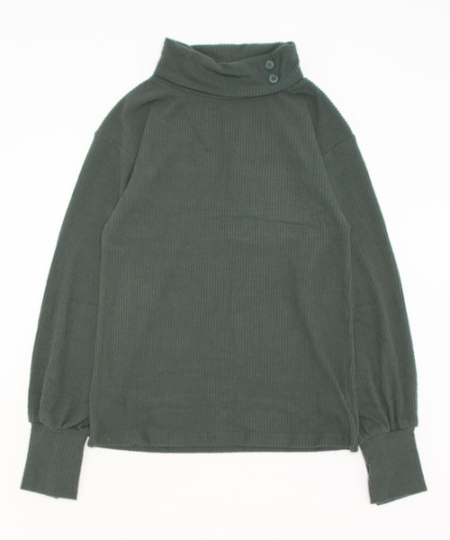 Amourire（アムリール）の「テレコハイネックプルオーバー（Tシャツ/カットソー・レディース・ベージュ/グリーン/ブラウン/ブラック・M/L）」の4枚目の写真