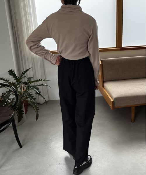 Amourire（アムリール）の「テレコハイネックプルオーバー（Tシャツ/カットソー・レディース・ベージュ/グリーン/ブラウン/ブラック・M/L）」の8枚目の写真