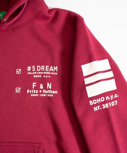 ALL ORDINARIES（オールオーディナリーズ）の「【＃5 DREAM（ナンバーファイブドリーム）】#5 UNKNOWNS 裏起毛プルパーカー（パーカー・メンズ・ブラック/杢グレー/バーガンディー・L/M/XL）」の8枚目の写真