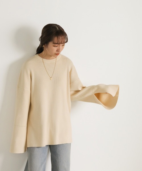 select MOCA(セレクトモカ)の「オープンスリーブクルーネックトップス(Tシャツ/カットソー・レディース・ピンク/グレイッシュベージュ/アイボリー/ブラック・FREE)」の15枚目の写真