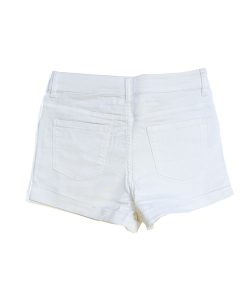 WHEIR(ウェア)の「familife フロントボタンショートパンツ(デニムパンツ・レディース・ダークインディゴブルー/ホワイト・LARGE/MEDIUM/SMALL)」の6枚目の写真