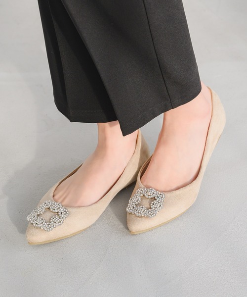 fifth（フィフス）の「ポインテッドトゥビジューパンプス（バレエシューズ・レディース・ピンク/グリーン/ネイビー/ベージュ/ブラック/ブラック系その他・23.0cm/23.5cm/24.0cm/21.5cm/22.0cm/22.5cm/24.5cm/25.0cm/22.5㎝）」の17枚目の写真