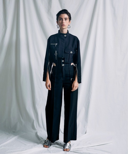 PRANK PROJECT（プランクプロジェクト）の「ショートレングスバイカーブルゾン/Short-length Biker Blouson（ブルゾン・レディース・ブラック/オフホワイト・FREE）」の6枚目の写真