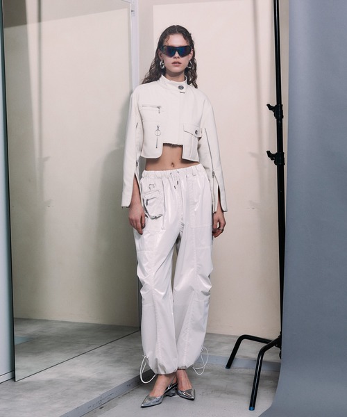 PRANK PROJECT（プランクプロジェクト）の「ショートレングスバイカーブルゾン/Short-length Biker Blouson（ブルゾン・レディース・ブラック/オフホワイト・FREE）」の7枚目の写真