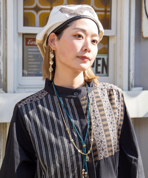 チャイハネ（チャイハネ）の「【チャイハネ】タビナベレー帽（ハンチング/ベレー帽・メンズ・ブラック/ベージュ/パープル系その他・FREE）」の14枚目の写真