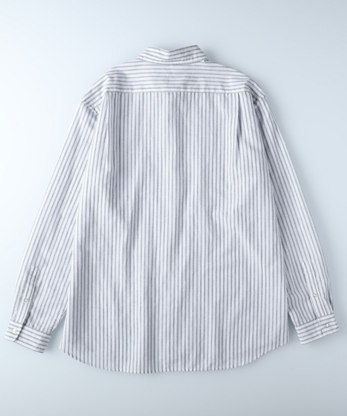 BACK NUMBER（バックナンバー）の「【BACK NUMBER】サラサラリネン混ストライプ（シャツ/ブラウス・メンズ・ホワイト/サックスブルー/ベージュ・S/M/L/XL）」の4枚目の写真