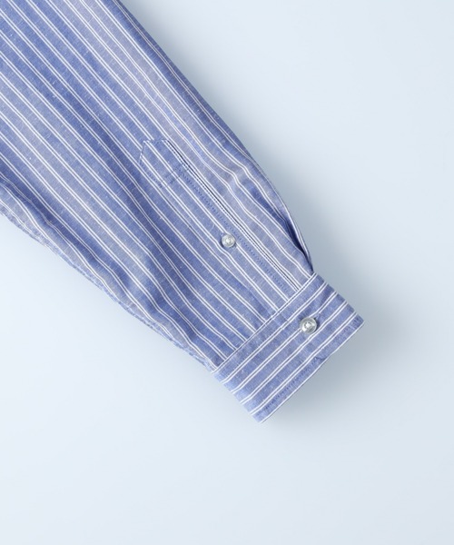 BACK NUMBER（バックナンバー）の「【BACK NUMBER】サラサラリネン混ストライプ（シャツ/ブラウス・メンズ・ホワイト/サックスブルー/ベージュ・S/M/L/XL）」の10枚目の写真