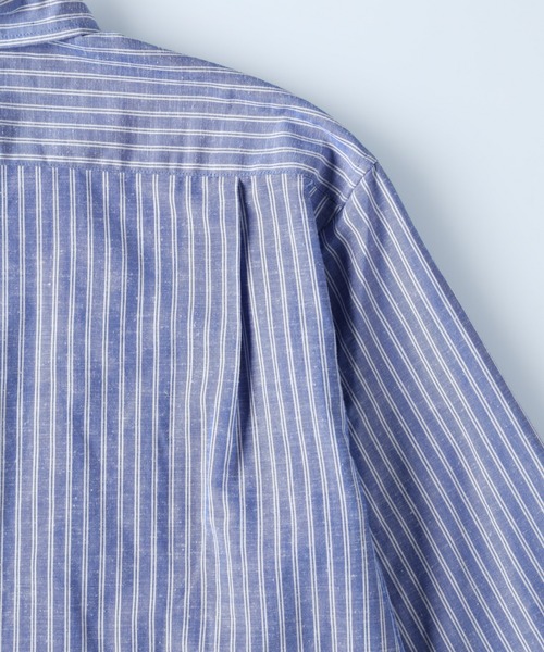 BACK NUMBER（バックナンバー）の「【BACK NUMBER】サラサラリネン混ストライプ（シャツ/ブラウス・メンズ・ホワイト/サックスブルー/ベージュ・S/M/L/XL）」の11枚目の写真