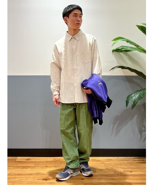 BACK NUMBER（バックナンバー）の「【BACK NUMBER】サラサラリネン混ストライプ（シャツ/ブラウス・メンズ・ホワイト/サックスブルー/ベージュ・S/M/L/XL）」の15枚目の写真