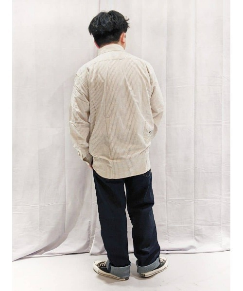 BACK NUMBER（バックナンバー）の「【BACK NUMBER】サラサラリネン混ストライプ（シャツ/ブラウス・メンズ・ホワイト/サックスブルー/ベージュ・S/M/L/XL）」の17枚目の写真