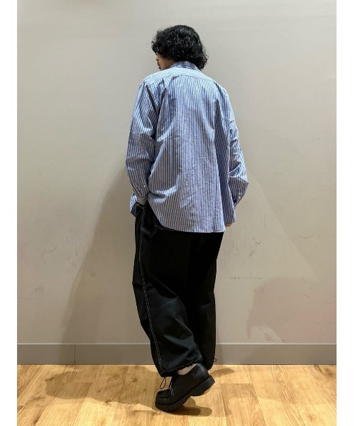 BACK NUMBER（バックナンバー）の「【BACK NUMBER】サラサラリネン混ストライプ（シャツ/ブラウス・メンズ・ホワイト/サックスブルー/ベージュ・S/M/L/XL）」の22枚目の写真