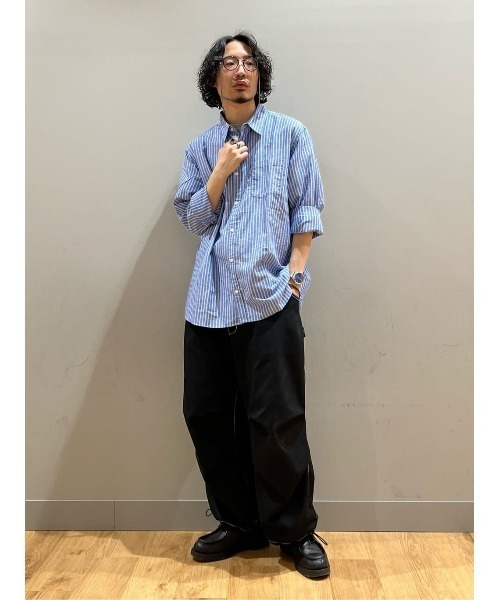 BACK NUMBER（バックナンバー）の「【BACK NUMBER】サラサラリネン混ストライプ（シャツ/ブラウス・メンズ・ホワイト/サックスブルー/ベージュ・S/M/L/XL）」の21枚目の写真