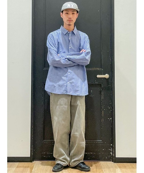 BACK NUMBER（バックナンバー）の「【BACK NUMBER】サラサラリネン混ストライプ（シャツ/ブラウス・メンズ・ホワイト/サックスブルー/ベージュ・S/M/L/XL）」の20枚目の写真