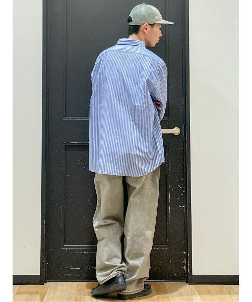 BACK NUMBER（バックナンバー）の「【BACK NUMBER】サラサラリネン混ストライプ（シャツ/ブラウス・メンズ・ホワイト/サックスブルー/ベージュ・S/M/L/XL）」の19枚目の写真