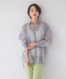 qualite | ソフトオーガンジードロップシアーシャツ(シャツ/ブラウス)