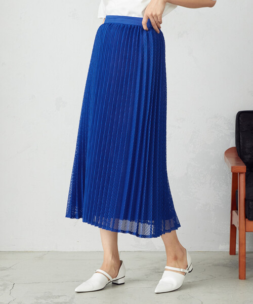 COMME CA ISM（コムサイズム）の「レース プリーツスカート（スカート・レディース・ブラック/ホワイト/ブルー・LARGE/MEDIUM）」の3枚目の写真