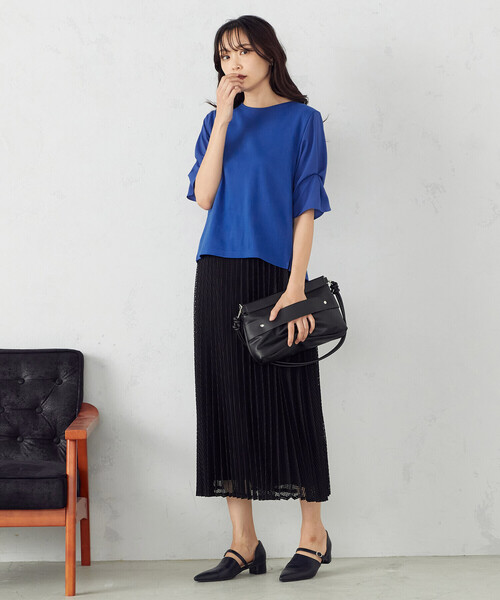 COMME CA ISM（コムサイズム）の「レース プリーツスカート（スカート・レディース・ブラック/ホワイト/ブルー・LARGE/MEDIUM）」の8枚目の写真