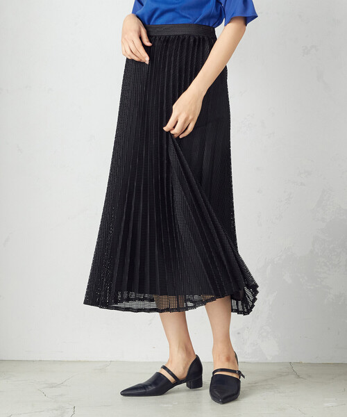 COMME CA ISM（コムサイズム）の「レース プリーツスカート（スカート・レディース・ブラック/ホワイト/ブルー・LARGE/MEDIUM）」の9枚目の写真