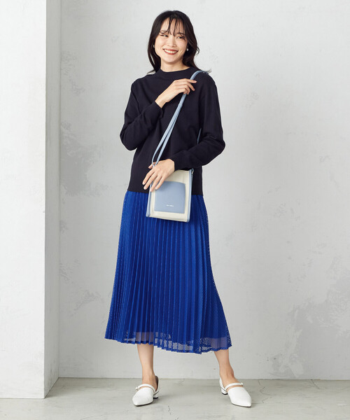 COMME CA ISM（コムサイズム）の「レース プリーツスカート（スカート・レディース・ブラック/ホワイト/ブルー・LARGE/MEDIUM）」の10枚目の写真