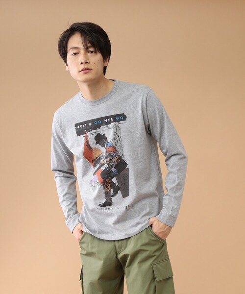 40ｃｔ＆525（フォーティーカラッツアンドゴーニーゴ）の「◆【Sサイズ～】ピアニストプリントTシャツ（Tシャツ/カットソー・メンズ・ホワイト/ライトグレー/ライトベージュ・01/02/03/04）」の2枚目の写真